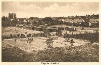 Historische Postkarte mit Ansicht der Eisenbahnwagensiedlung „Waggonia“ aus dem Jahr 1926