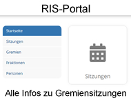 Grafik RIS-Portal mit Text: Alle Infos zu Gremiensitzungen. 