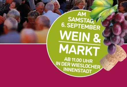 Plakatausschnitt mit Schriftzug Wein & Markt.
