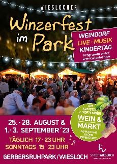 Plakat zum Winzerfest im Park 2023