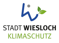 Logo Wiesloch mit Text: Klimaschutz und Link zur Unterseite.