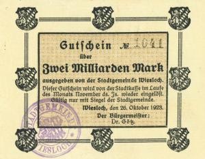 Wieslocher Notgeld von 1923.