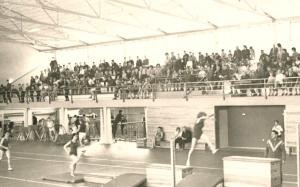 Sportveranstaltung in der Stadionhalle. 