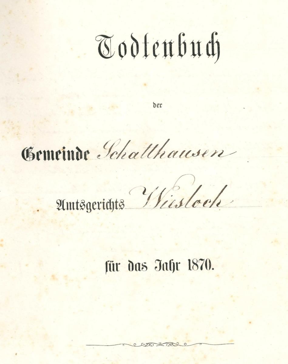 Titelseite des Todtenbuchs.