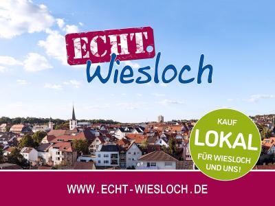 Kampagnen-Foto ECHT.Wiesloch mit Schriftzug: "Kauf lokal für Wiesloch und uns!"