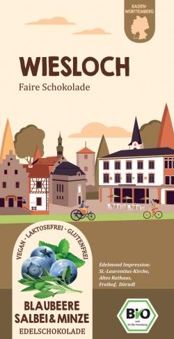 Tafel der Wieslocher Stadtschokolade von Edelmond.