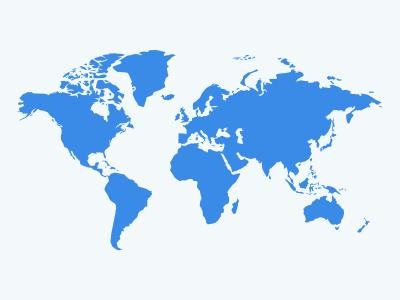 Stilisierte Illustration einer Weltkarte.