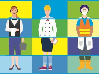 Bunte Grafik zum Tag der Berufe.