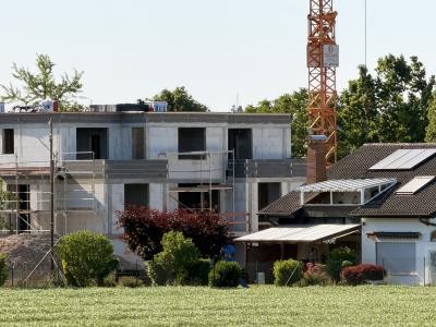 Neubau eines Mehrfamilienhauses.