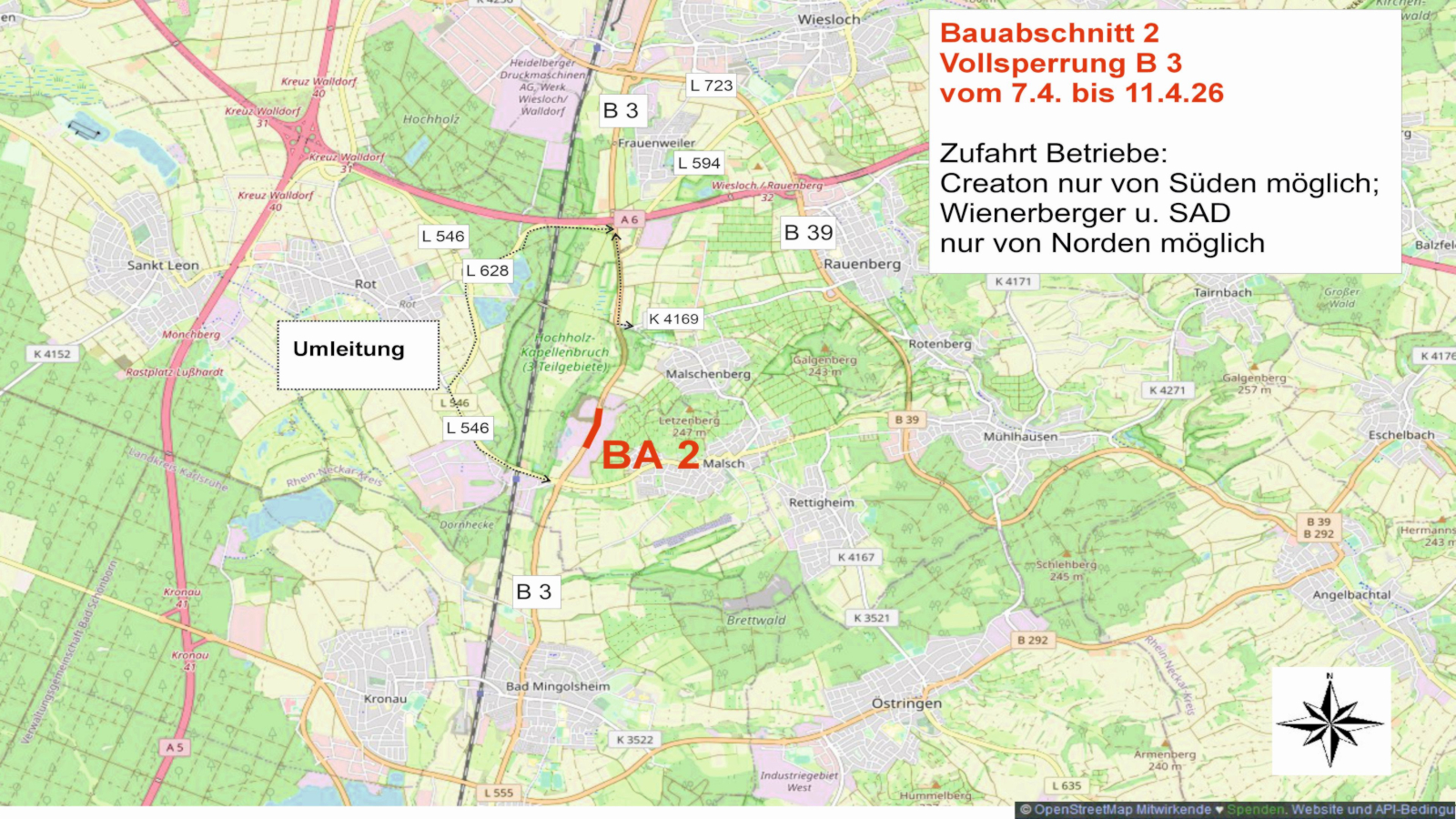 Umleitungsplan 2. Bauabschnitt