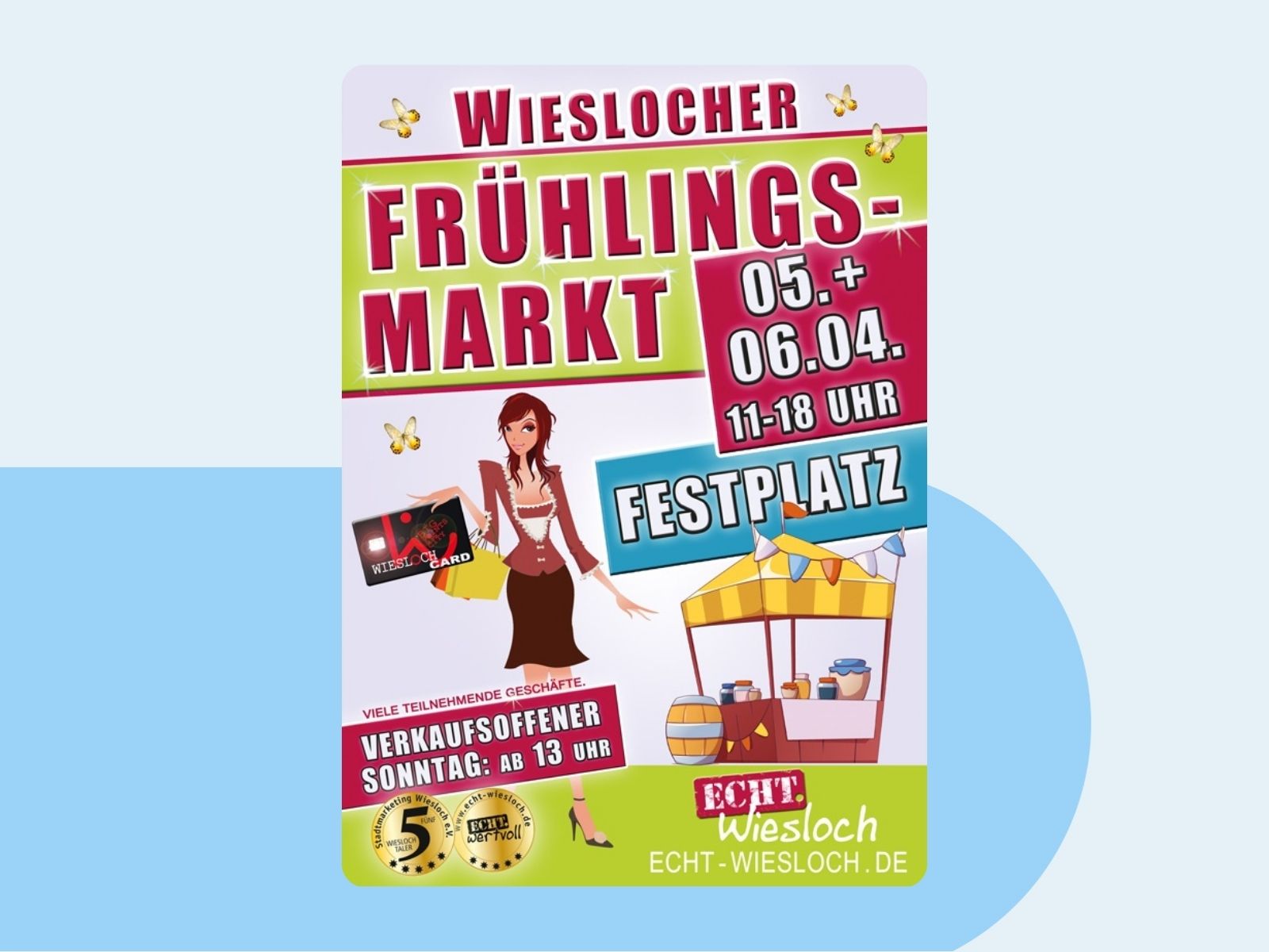 Veranstaltungsplakat zum Frühlingsmarkt.