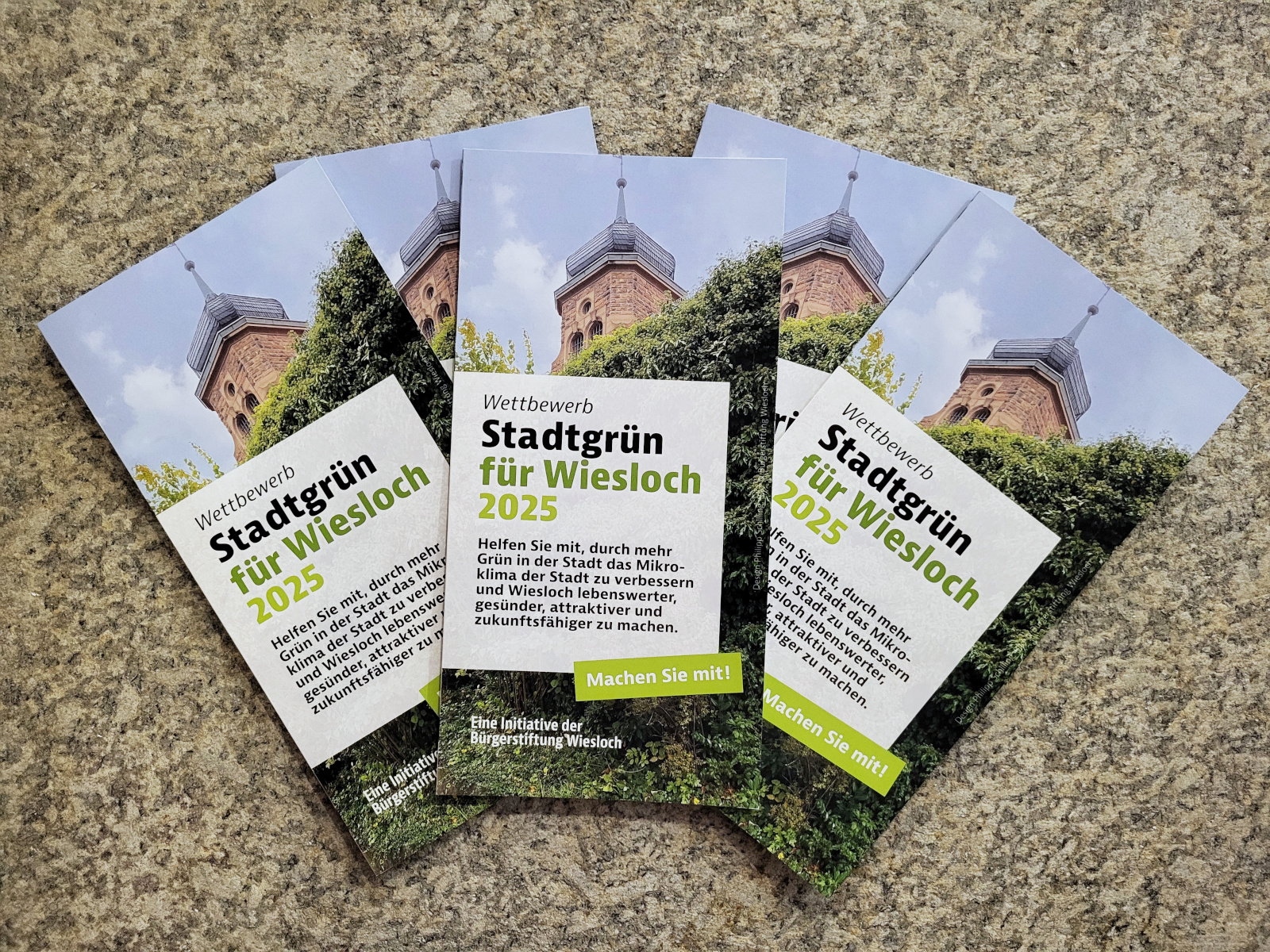 Info-Flyer zum Förderprogramm Stadtgrün der Bürgerstiftung Wiesloch.