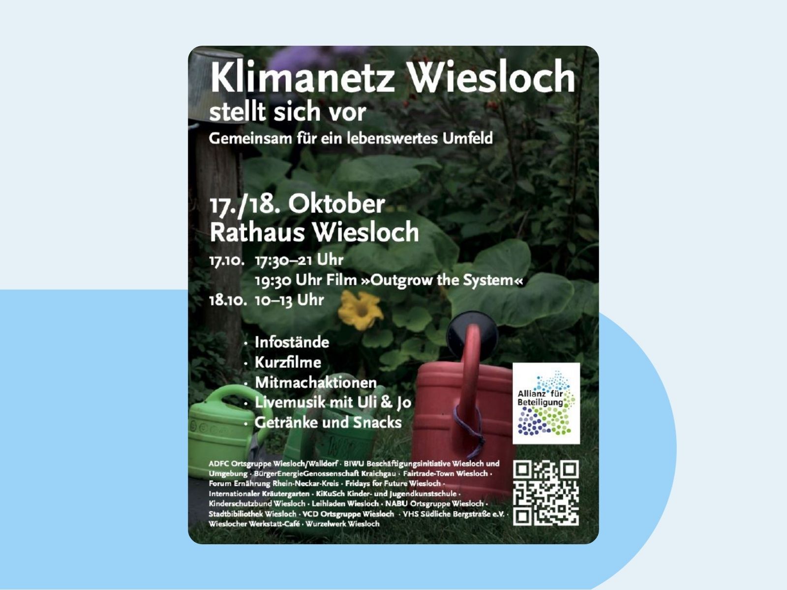 Veranstaltungsplakat zur den Aktionstagen des Klimanetzes.