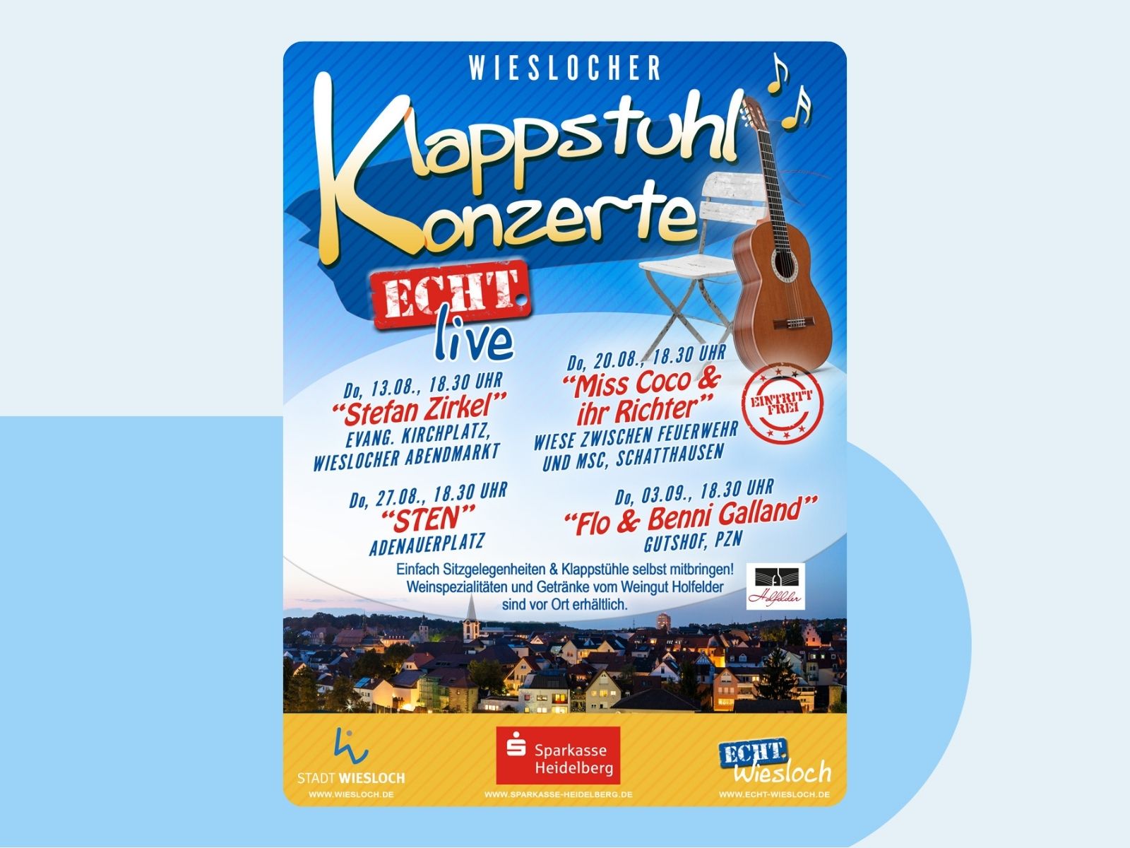 Veranstaltungsplakat mit den Konzertterminen.