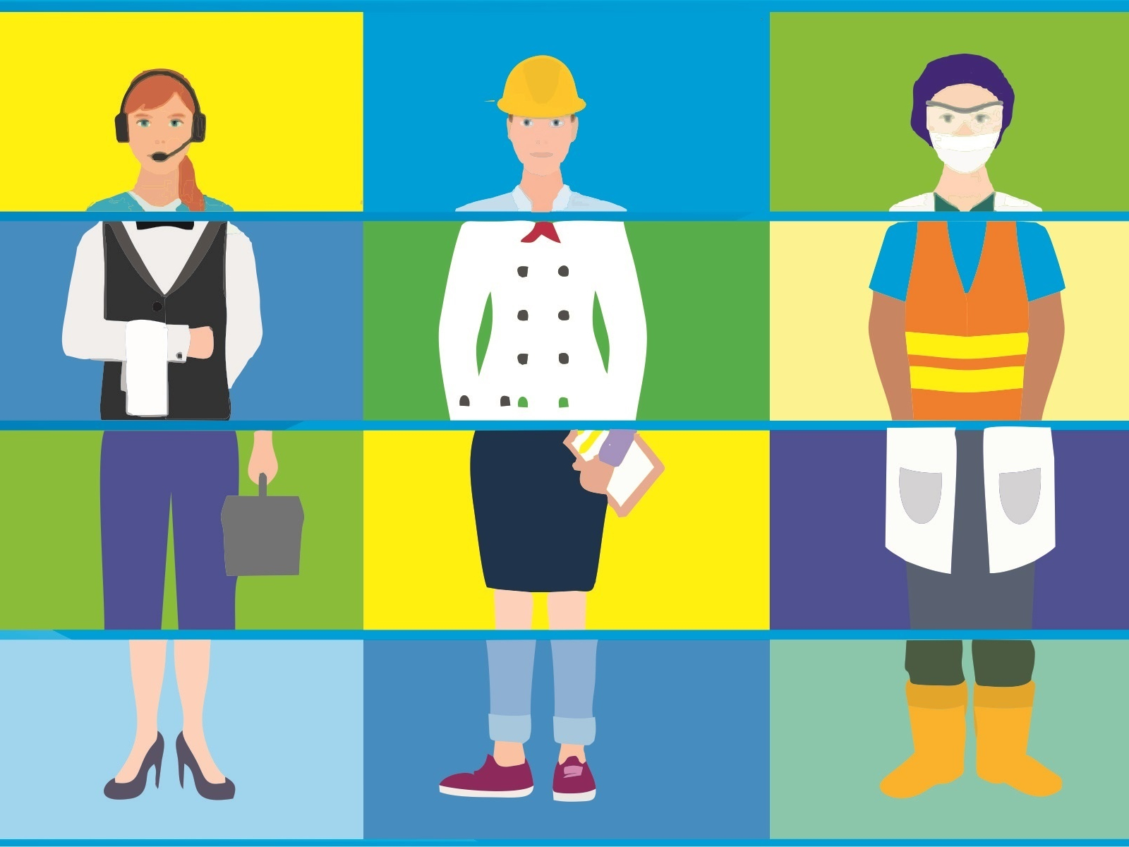 Bunte Grafik zum Tag der Berufe.