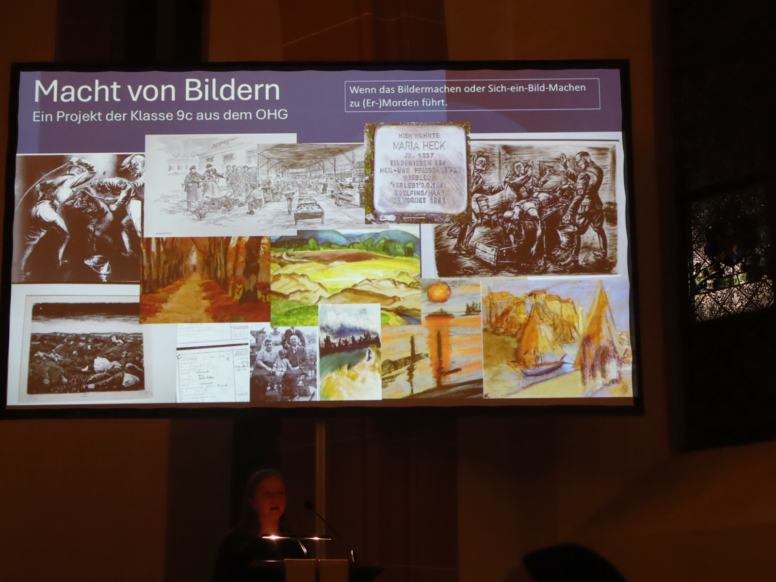 Fotocollage "Macht von Bildern" der Klasse 9c des Ottheinrich-Gymnasiums.