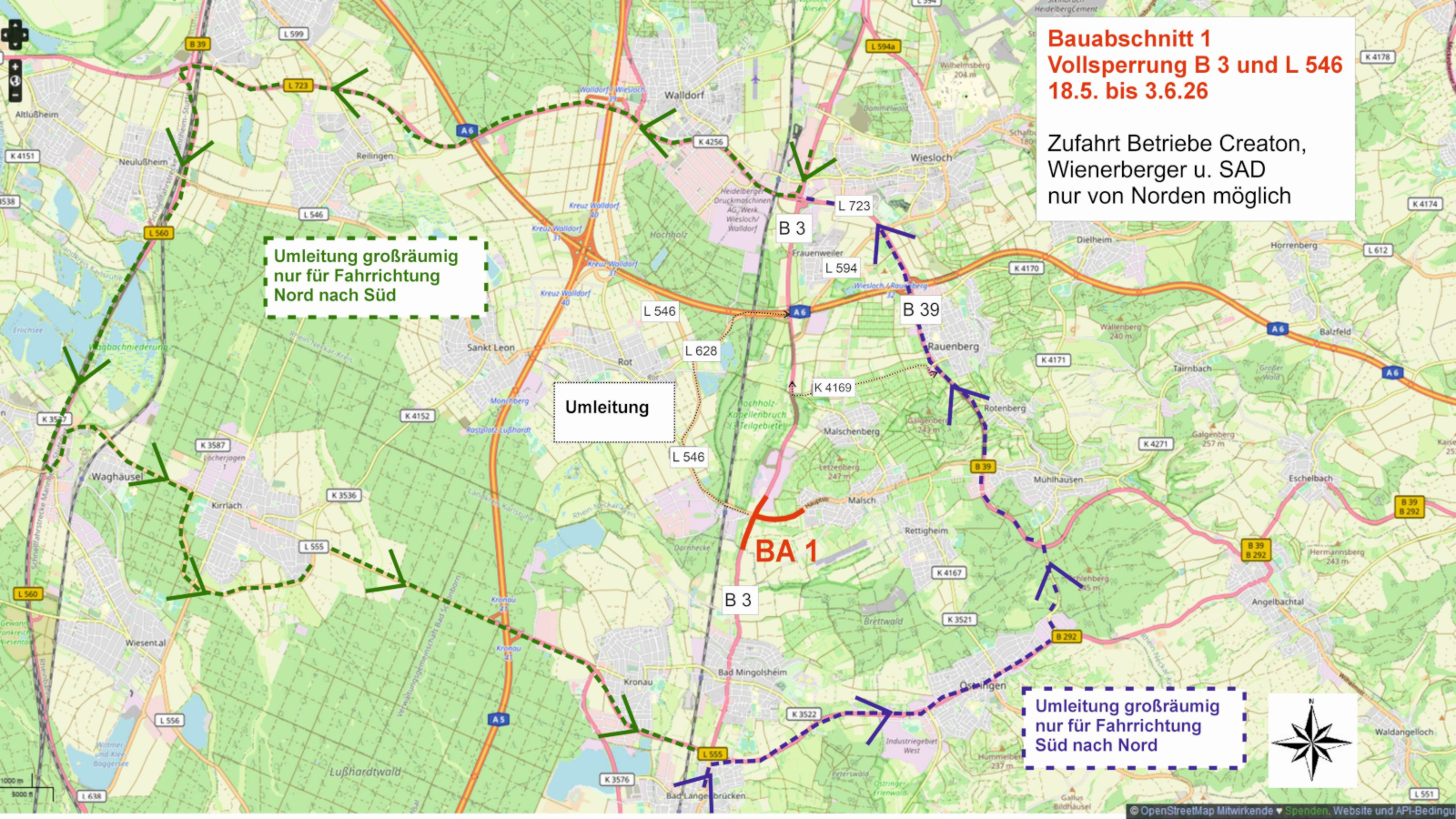 Umleitungsplan 1. Bauabschnitt 