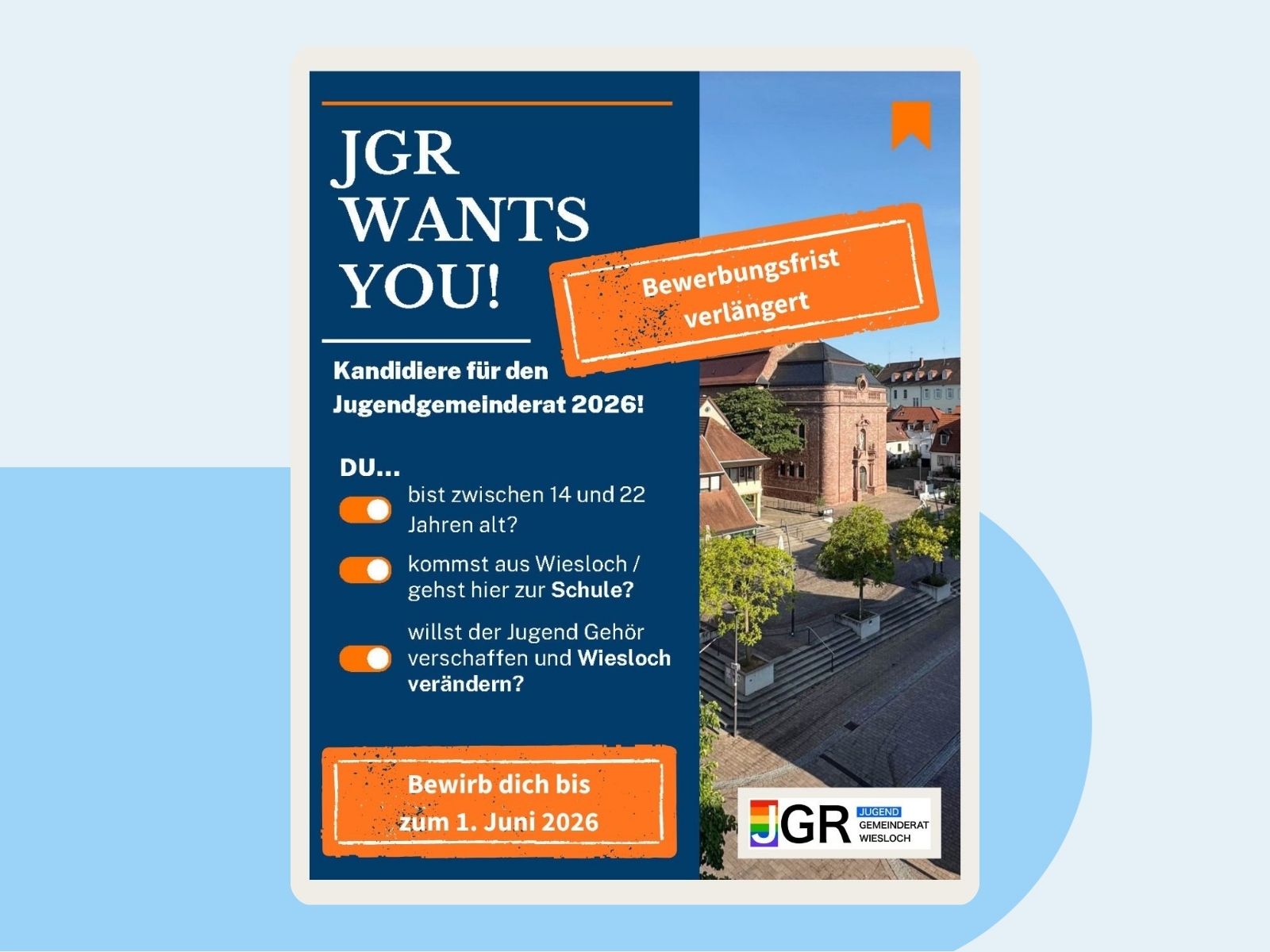 Info-Plakat zur Kandidaten-Suche für den Jugendgemeinderat.