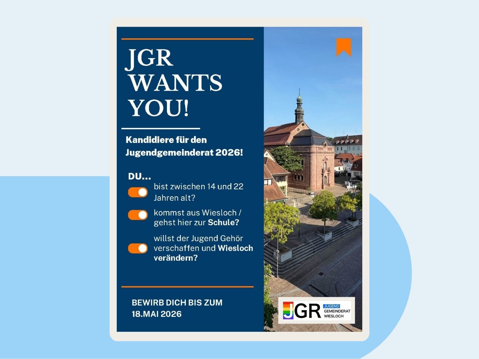 Info-Plakat zur Kandidaten-Suche für den Jugendgemeinderat.