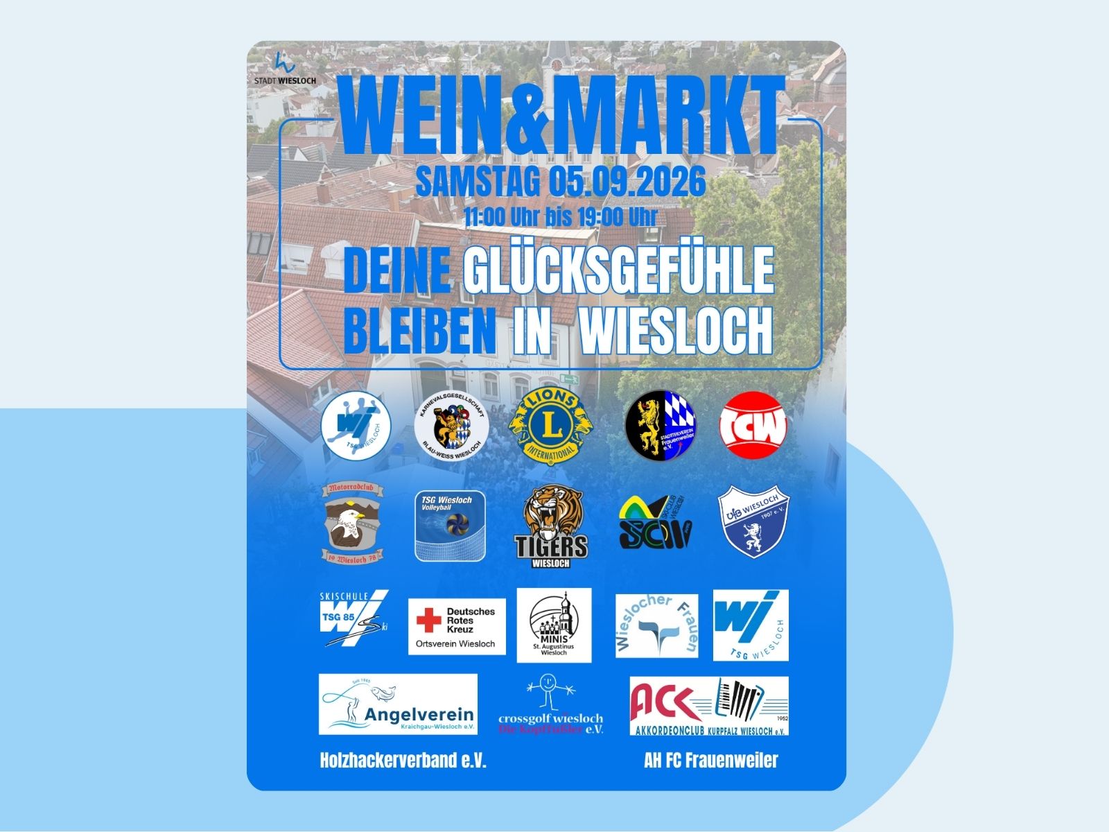 Veranstaltungsplakat mit Logos aller teilnehmenden Vereine.